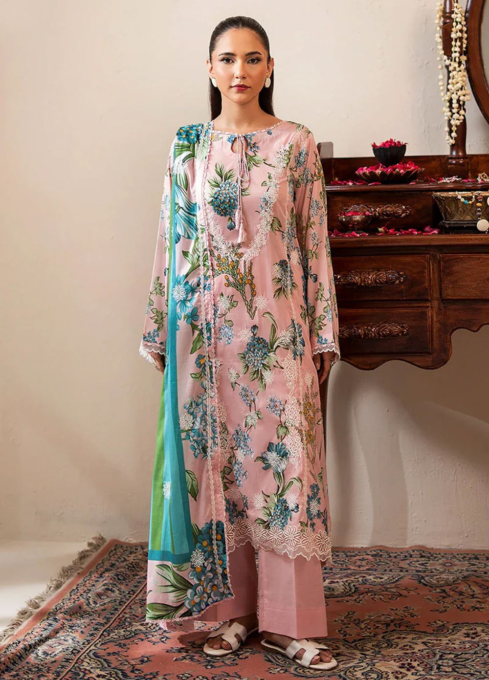 Mishaal By Gull Jee Embroidered Digital Printed Lawn 3 Piece