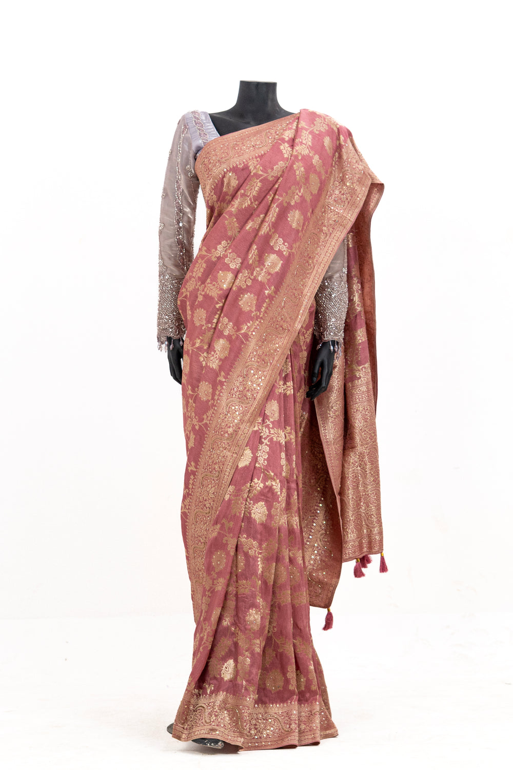 Silk Khaddi Sequence Work Sharee