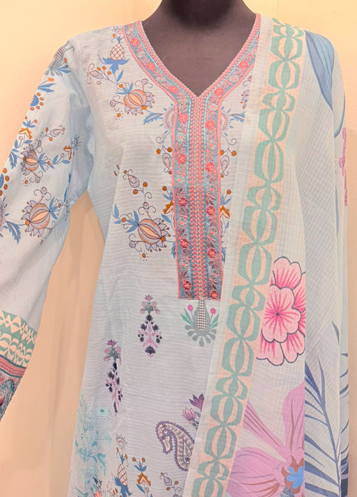 Luxury Cotton Embroidered 3-Piece
