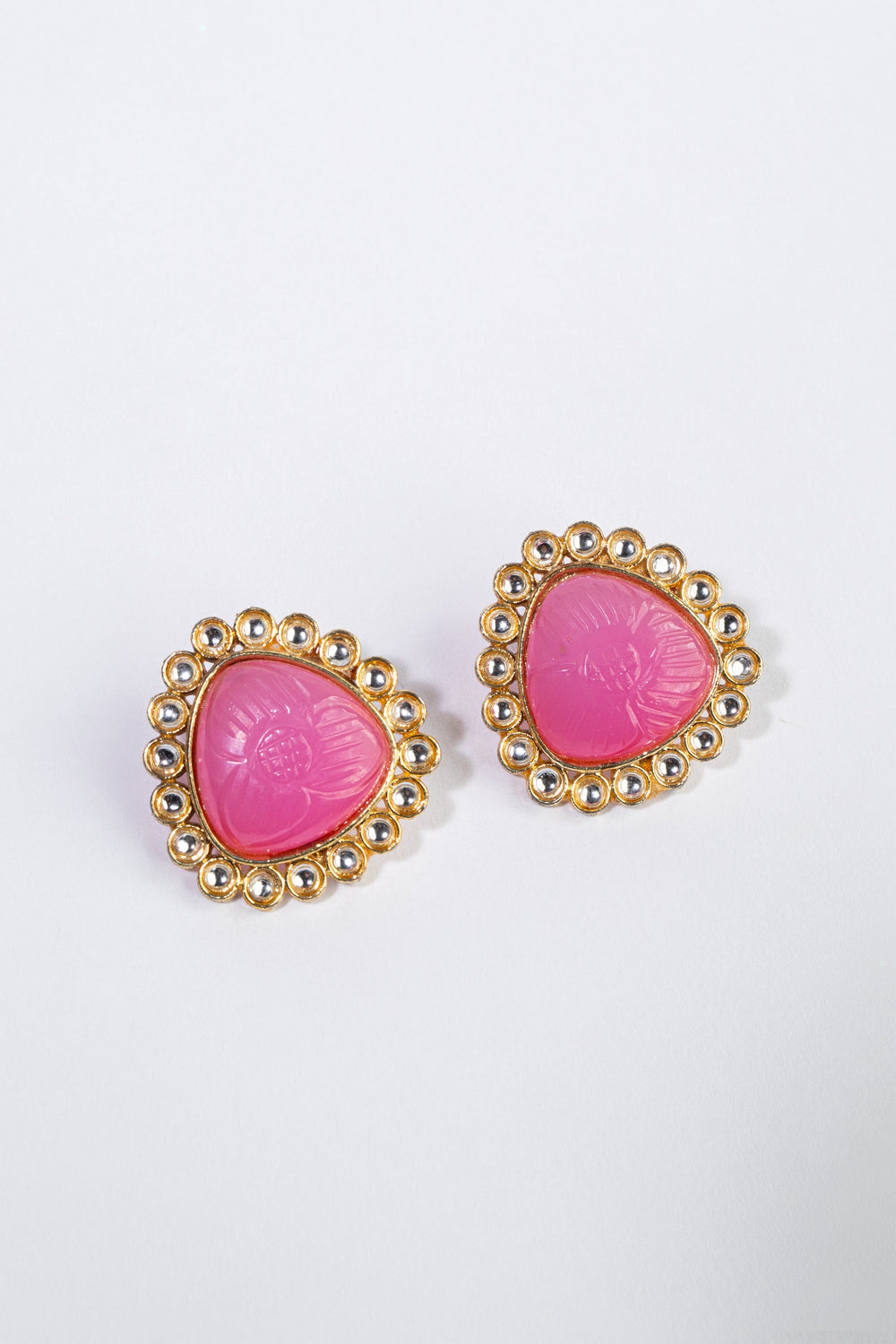 Pink Lotus Stud Earrings