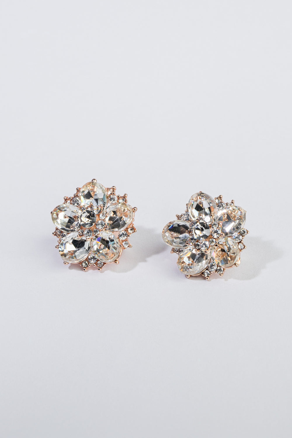 Crystal Flower Stud Earrings